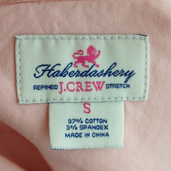 J. Crew Haberdashery Women's Pink Collar Stretch Button-Up Shirt ¾ sleeves LN - Picture 2 of 6